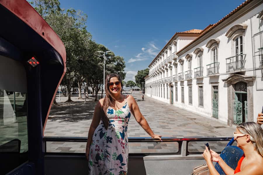 Hop-ON Hop-OFF Sightseeing Bus in Rio de Janeiro - Rio Samba Bus - Central Rio color: Arcos da Lapa and the Selarón Staircase