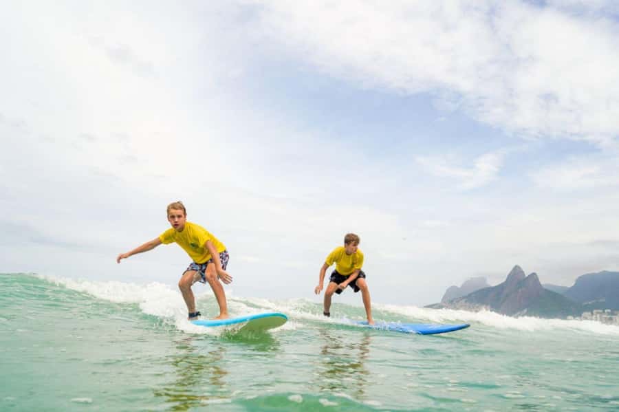 Surf lessons: in Arpoador in Ipanema. - Sunset vibes at Arpoador without pretending you can multitask